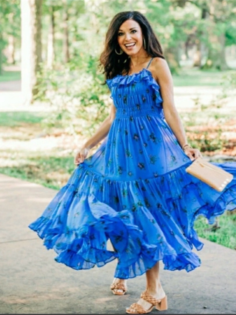 Free People Blue Cloud Nine Maxi Dress Size Small